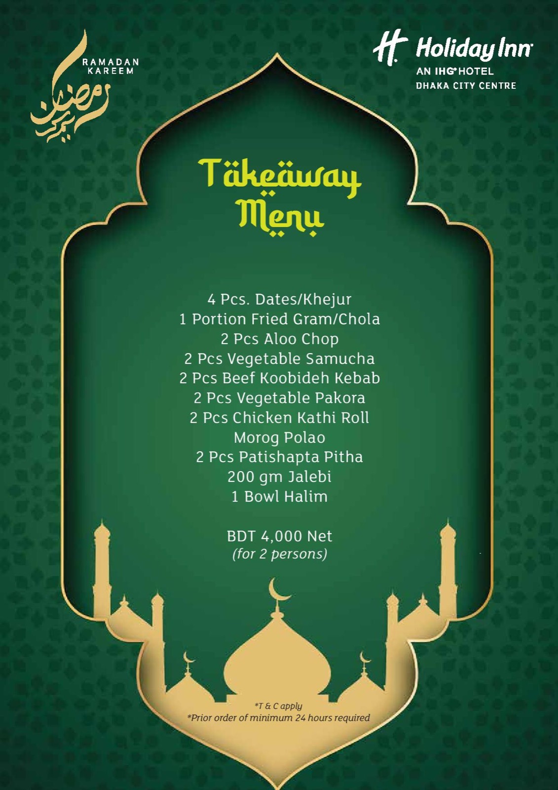 Holiday Inn | Iftar Takeaway | 2 person