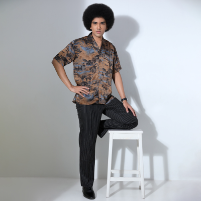 DHEU MENS SHORT SLEEVE CASUAL SHIRT